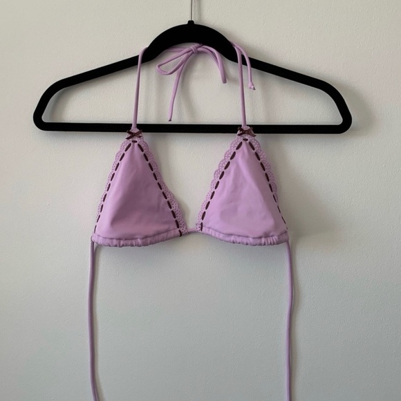 Victorias Secret Purple Triangle Bikini Halter Top Small - Picture 1 of 3
